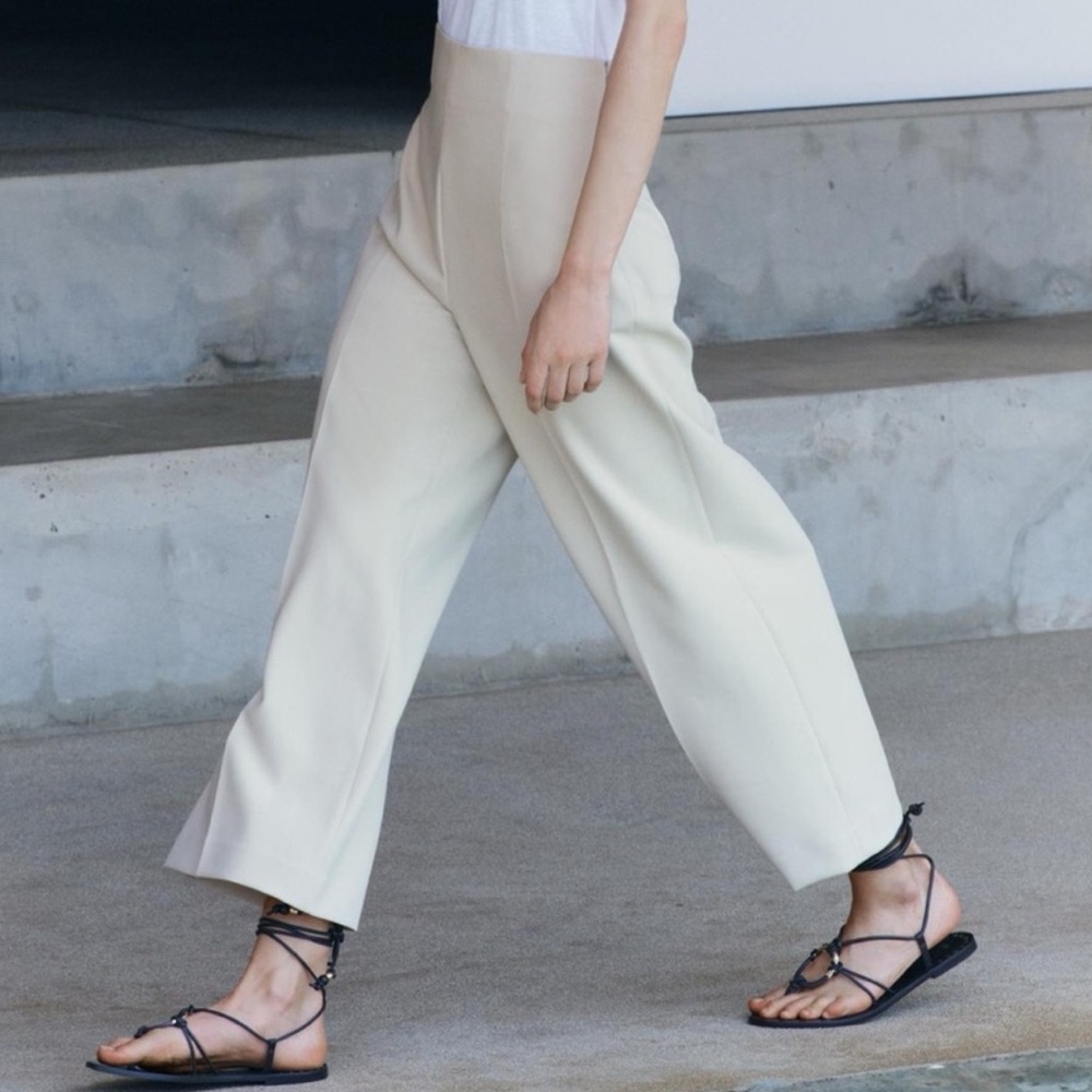 Zara Cropped Wide-Leg Pants Size XXL NWT